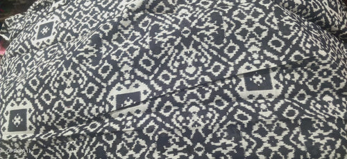 Black Bagh Print MulMul Saree