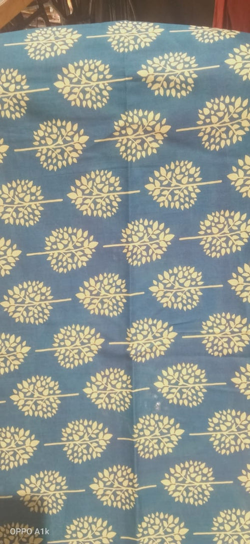 Blue Bagh Print MulMul Saree