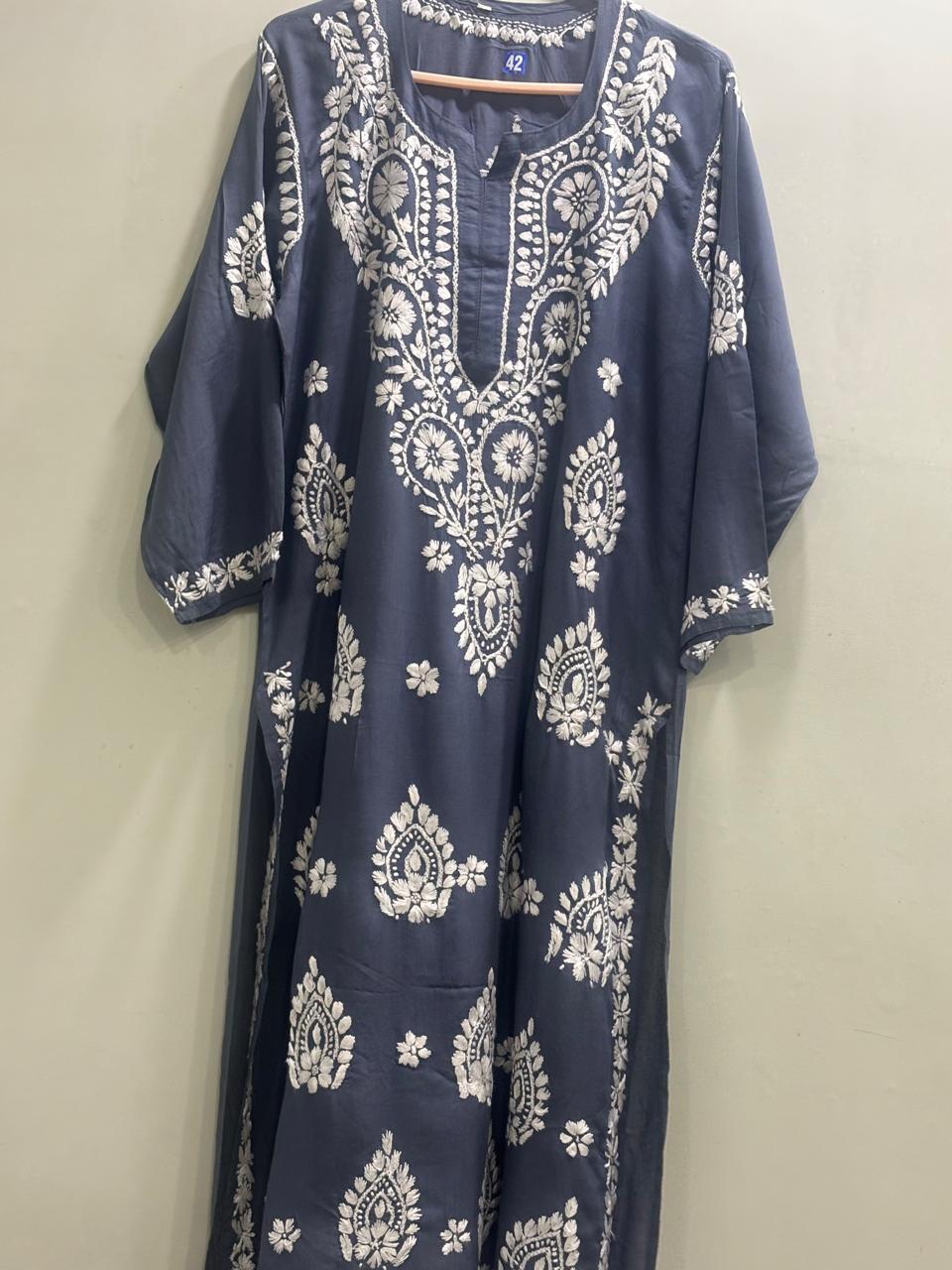 Lakhnavi Modal kurti Grey