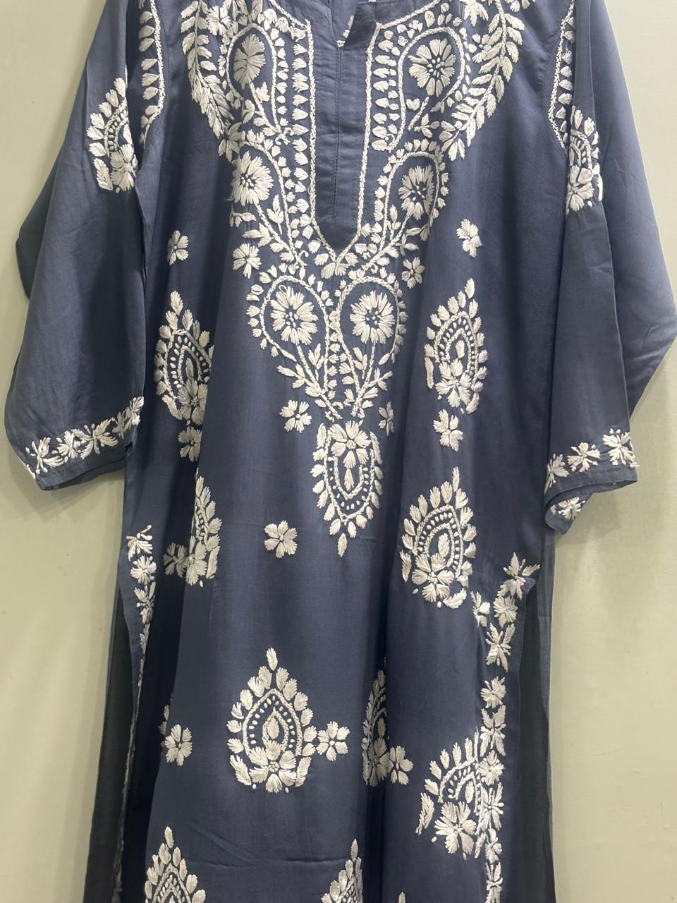 Lakhnavi Modal kurti Grey