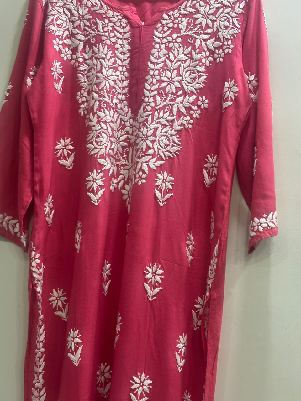 Lakhnavi Modal kurti & Palazzo Set Pink