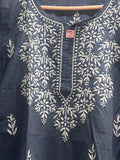 Lakhnavi Kurti: Cotton Grey
