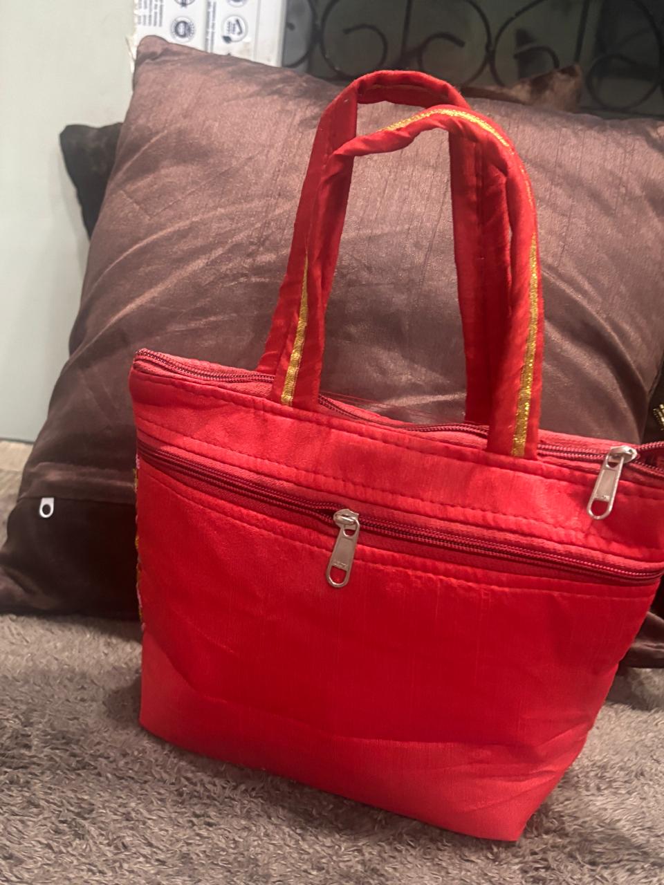 Red Embroidery Purse Small