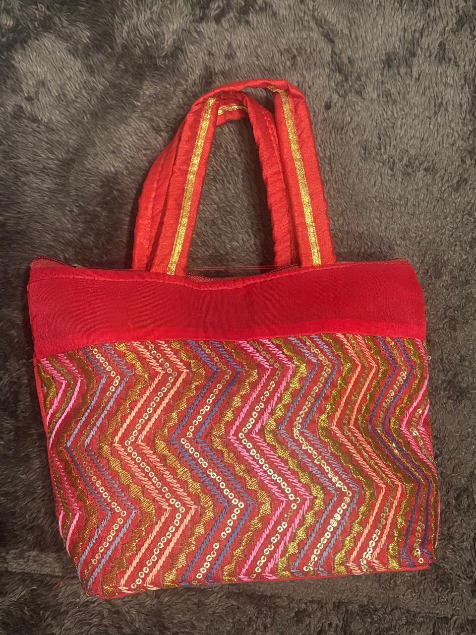 Red Embroidery Purse Small