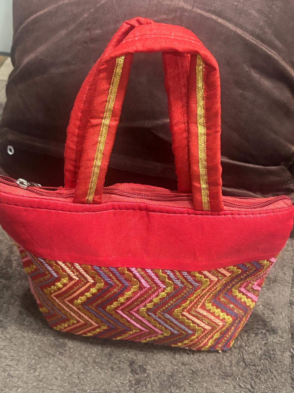 Red Embroidery Purse Small