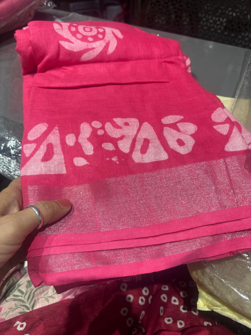 Pure Linen Silk Saree