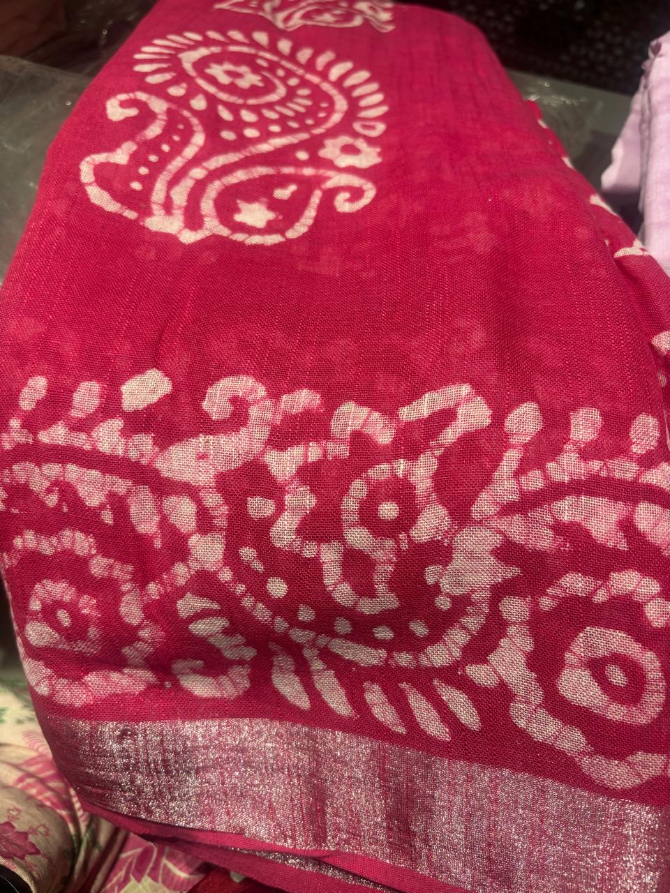 Pure Linen Silk Saree